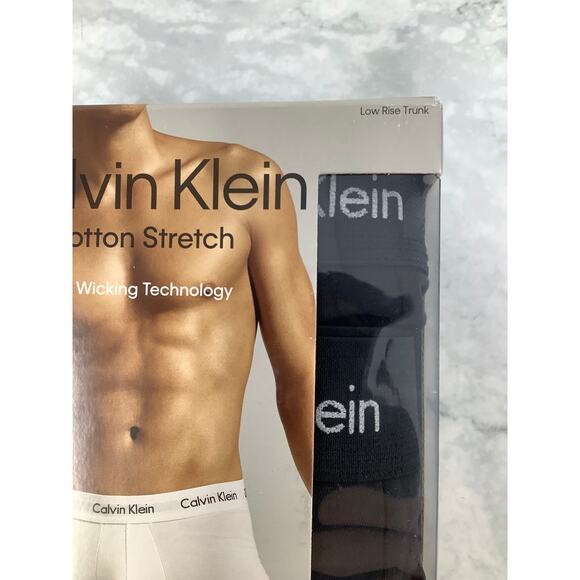 Calvin Klein Men's Large Black 3 Pack Boxer Brief Cotton Stretch Low Rise K23-20 - Picture 3 of 5